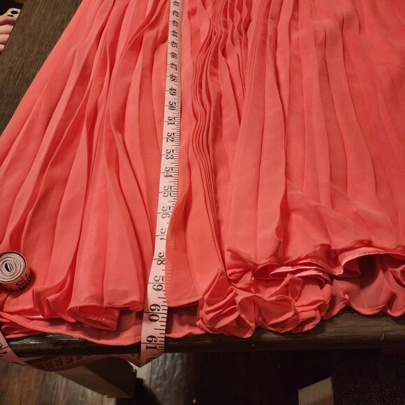 Eliza J Crystal Detail Pleated Gown NWT Pink Size 16 - Picture 3 of 14